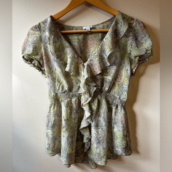 Anthropologie Odille Silk Ruffle Blouse - Picture 1 of 9